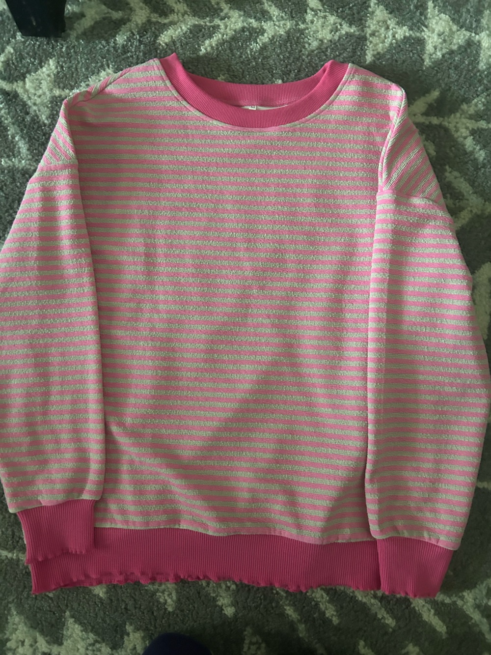 Buttery soft Pink striped sweatshirt